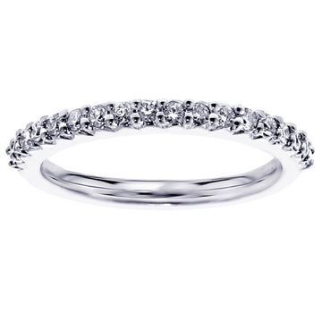 0.35 CT Round Diamond Wedding Band in White Gold